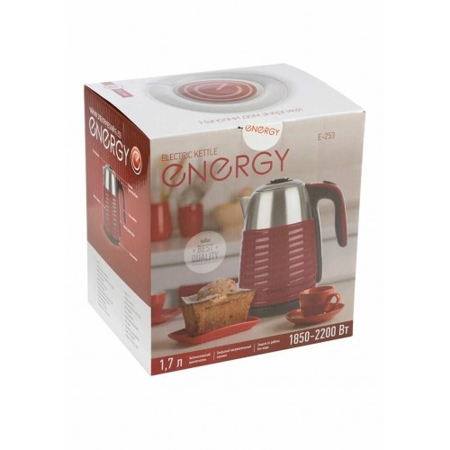 Электрочайник Energy E-253 (серебристый/красный) 3