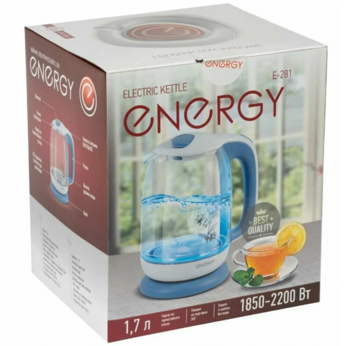 Электрочайник Energy E-281 (белый/голубой) 1
