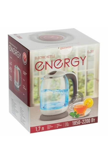 Электрочайник Energy E-281 (белый/серый) 4
