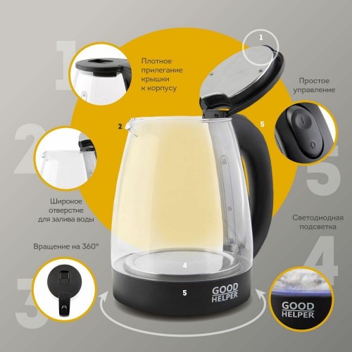 Электрочайник GOODHELPER KG-18B01 (черный) 3