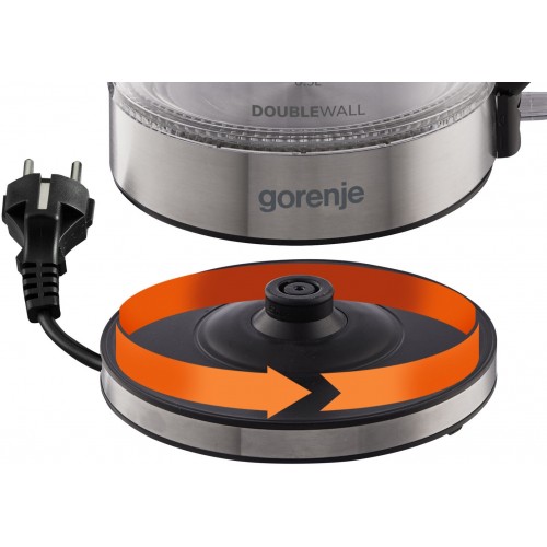 Электрочайник Gorenje K17GDW (черный/серебристый) 1