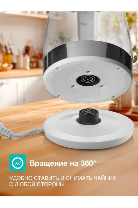 Электрочайник Gorenje K17GXG (белый/серебристый) 4