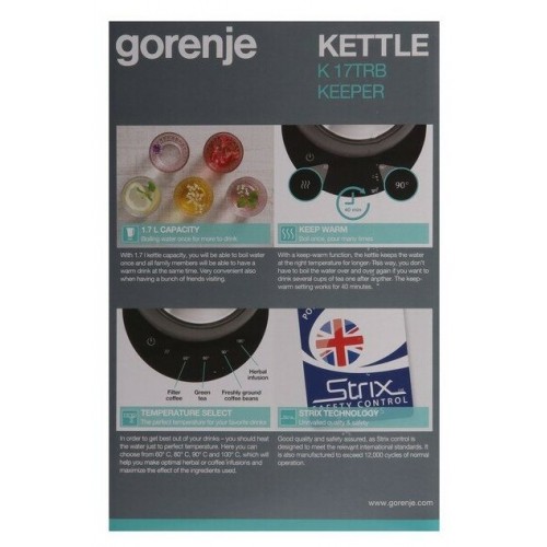 Электрочайник Gorenje K17TRB (черный) 9