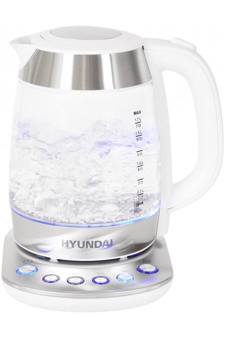 Электрочайник Hyundai HYK-G4033 (белый/серебристый) 