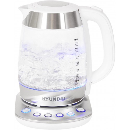 Электрочайник Hyundai HYK-G4033 (белый/серебристый) 