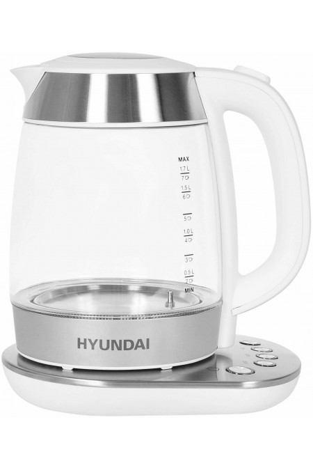 Электрочайник Hyundai HYK-G4033 (белый/серебристый) 5