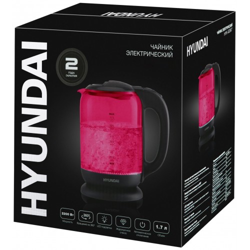 Электрочайник Hyundai HYK-G4808 (малиновый) 4