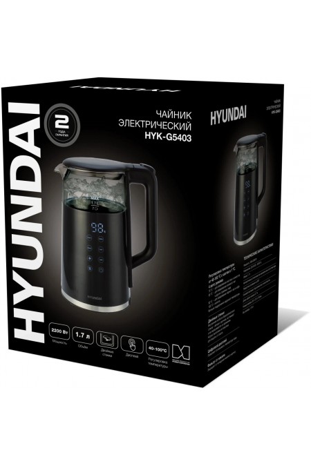 Электрочайник Hyundai HYK-G5403 (черный) 2