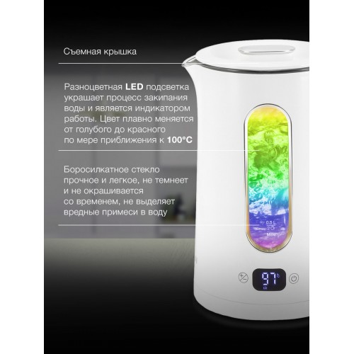 Электрочайник Hyundai HYK-G5510 (белый) 2