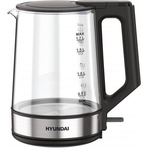 Электрочайник Hyundai HYK-G8808 (черный/серебристый) 