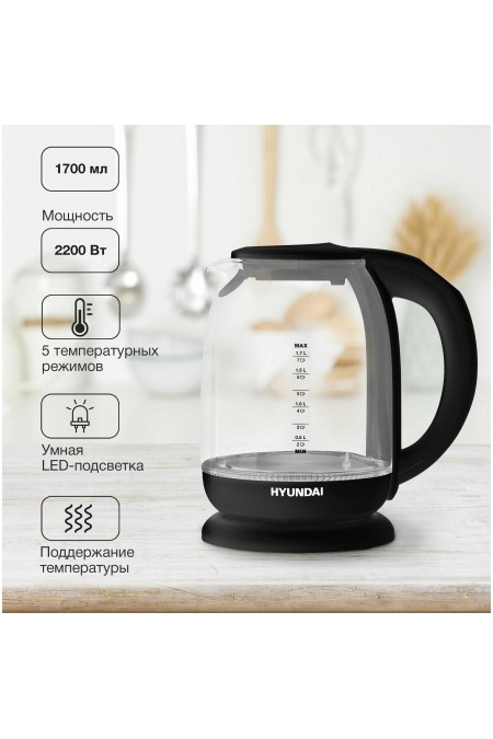 Электрочайник Hyundai HYK-S3809 (черный) 2