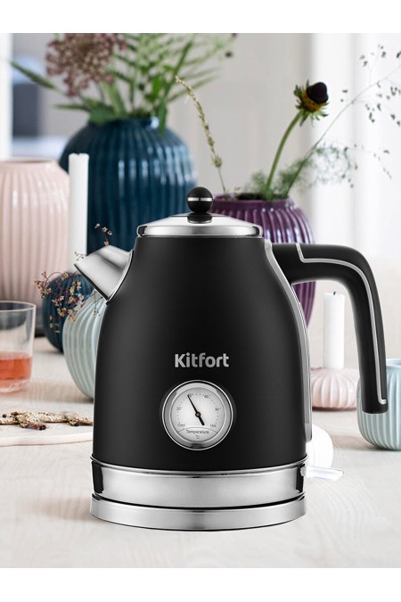 Электрочайник Kitfort КТ-6102-1 (черный/серебристый) 7