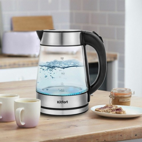 Электрочайник Kitfort КТ-6105 (серебристый/черный) 4