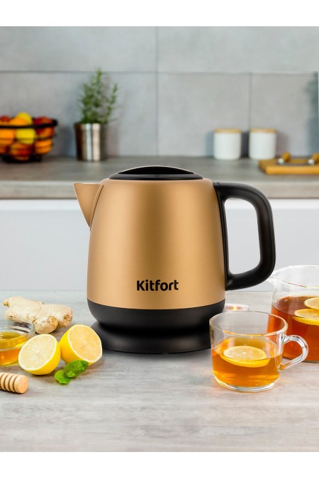 Электрочайник Kitfort KT-6111 (золотой) 2