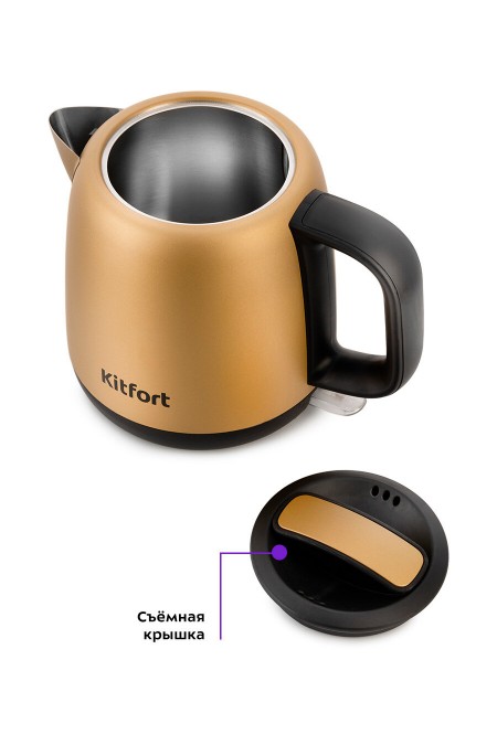 Электрочайник Kitfort KT-6111 (золотой) 4