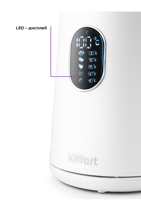 Электрочайник Kitfort КТ-6115-1 (белый) 2