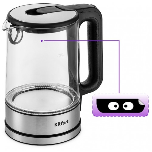 Электрочайник Kitfort КТ-6128 (черный/серебристый) 1