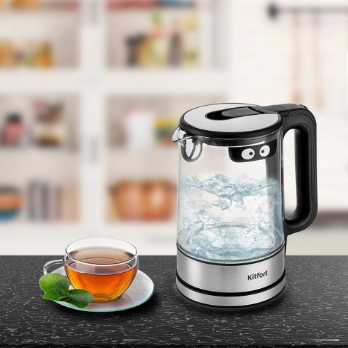 Электрочайник Kitfort КТ-6128 (черный/серебристый) 5