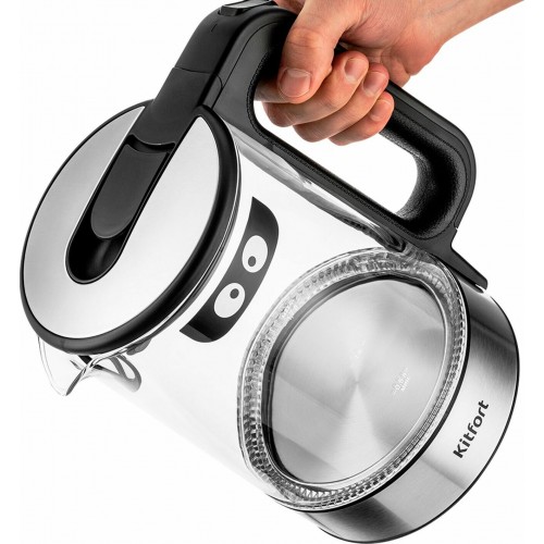 Электрочайник Kitfort КТ-6128 (черный/серебристый) 9