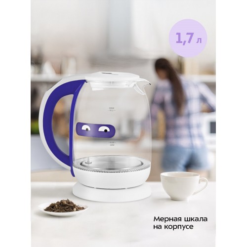 Электрочайник Kitfort KT-6140-1 (белый/фиолетовый) 1