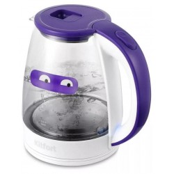 Электрочайник Kitfort KT-6167 (белый/фиолетовый)