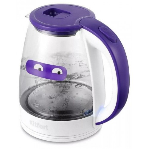 Электрочайник Kitfort KT-6167 (белый/фиолетовый) 