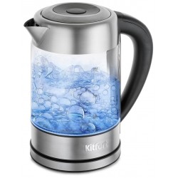 Электрочайник Kitfort КТ-624 (серебристый/черный)