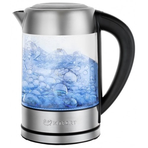 Электрочайник Kitfort КТ-624 (серебристый/черный) 1