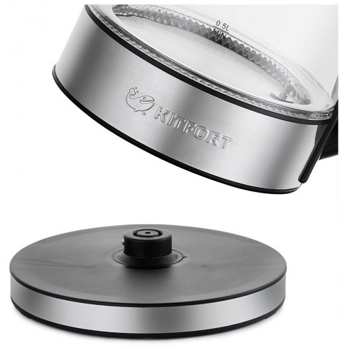 Электрочайник Kitfort КТ-624 (серебристый/черный) 6