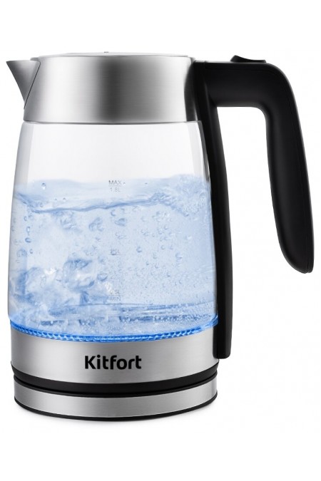 Электрочайник Kitfort КТ-641 (серебристый/черный) 
