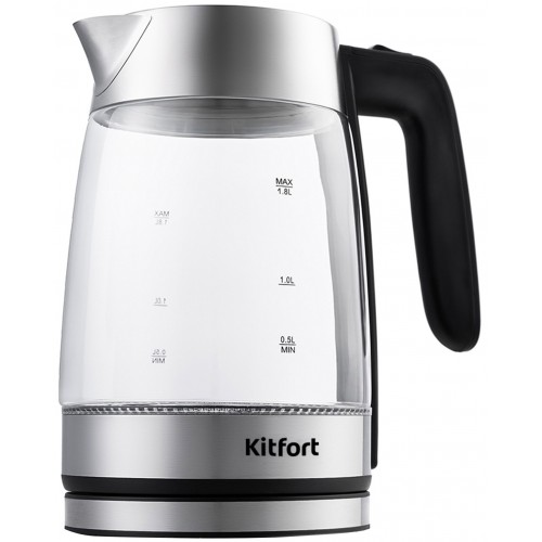 Электрочайник Kitfort КТ-641 (серебристый/черный) 1