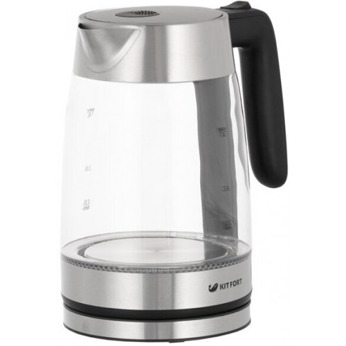 Электрочайник Kitfort КТ-641 (серебристый/черный) 2