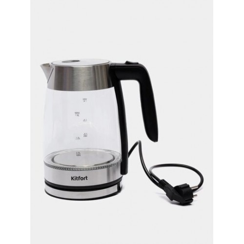 Электрочайник Kitfort КТ-641 (серебристый/черный) 7