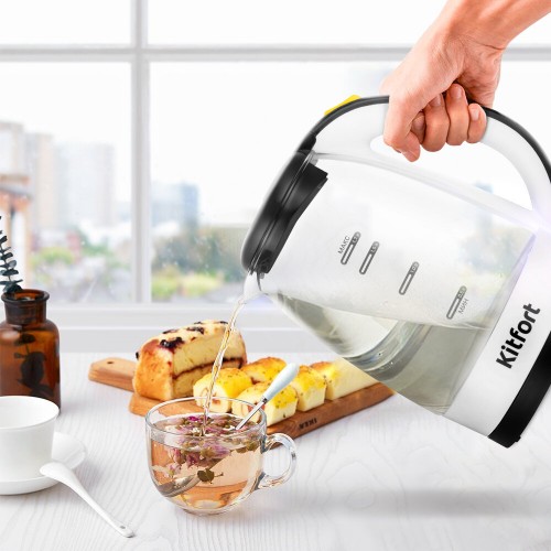 Электрочайник Kitfort КТ-6637 (черный/белый) 5