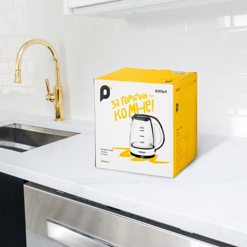 Электрочайник Kitfort КТ-6637 (черный/белый) 8