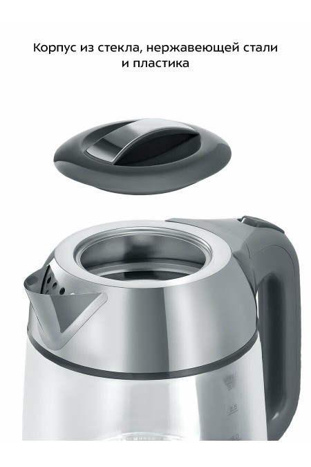 Электрочайник Kitfort КТ-6762 (серый/серебристый) 2