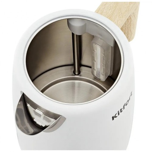 Электрочайник Kitfort КТ-6794 (белый/дерево) 4