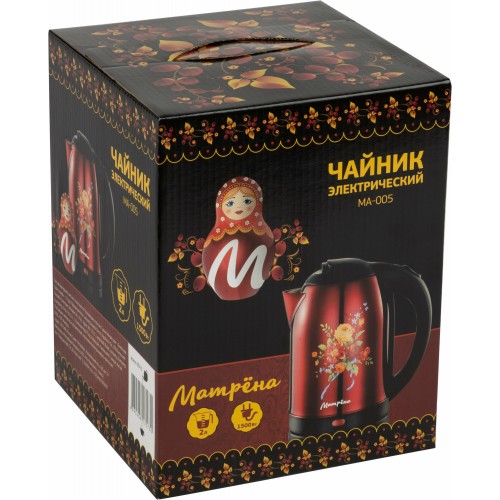 Электрочайник Матрёна MA-005 (красный/хохлома) 