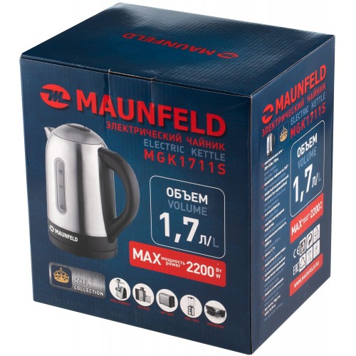 Электрочайник MAUNFELD MGK-1711S (серебристый) 8