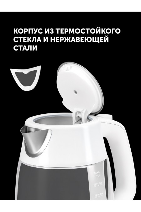 Электрочайник Polaris PWK 1760CGL (белый) 3