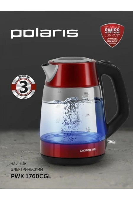 Электрочайник Polaris PWK 1760CGL (красный) 2