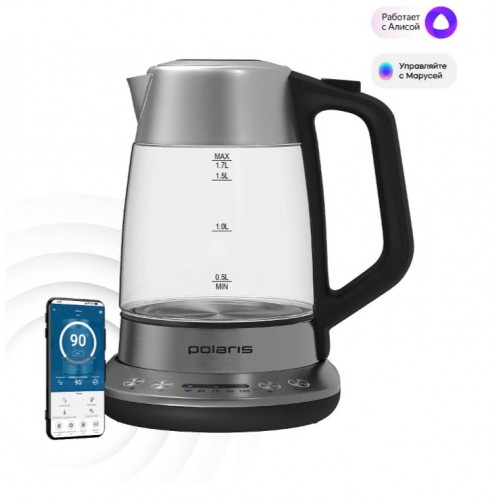 Электрочайник Polaris PWK 1775CGLD WIFI IQ Home (черный/серебристый) 