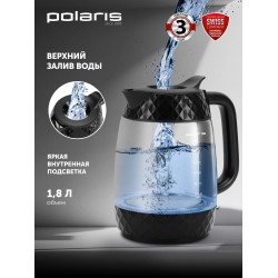 Электрочайник Polaris PWK 1809CGL Water Way Pro (черный)