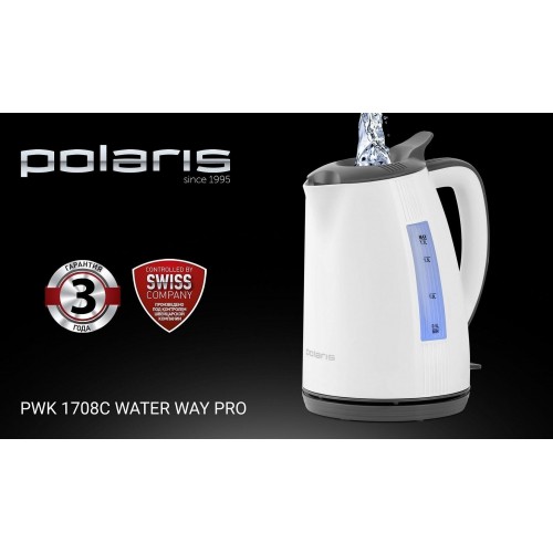 Электрочайник Polaris PWK1708C Water Way Pro (белый/серый) 1