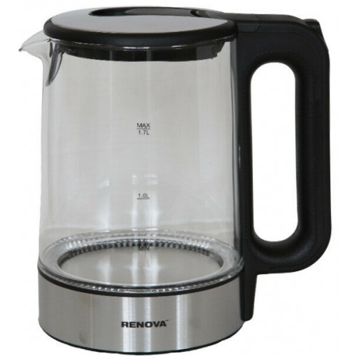 Электрочайник RENOVA KT17G-10B (черный/серебристый) 