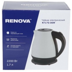 Электрочайник RENOVA KT17S-06W (белый/черный)