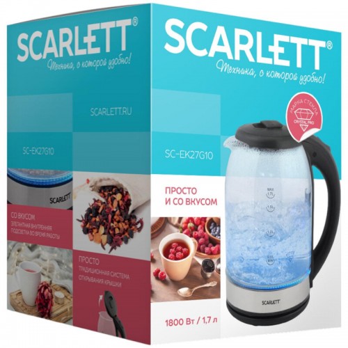 Электрочайник Scarlett SC-EK27G10 (черный/серебристый) 2