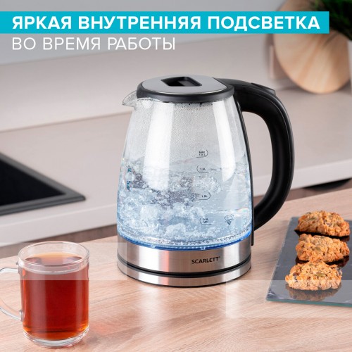 Электрочайник Scarlett SC-EK27G30 (черный/серебристый) 3