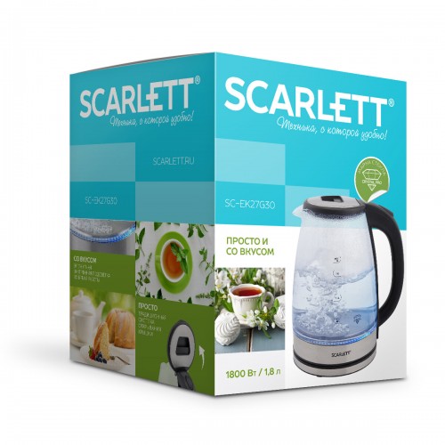Электрочайник Scarlett SC-EK27G30 (черный/серебристый) 5