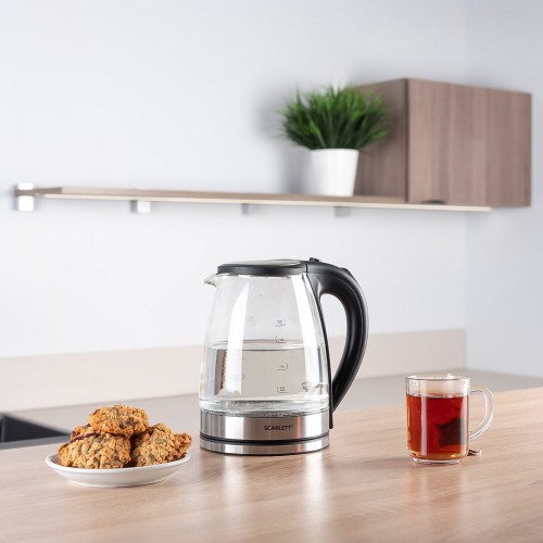 Электрочайник Scarlett SC-EK27G35 (стальной/черный) 